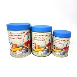 Vintage Kitchen Canister Nesting Tins